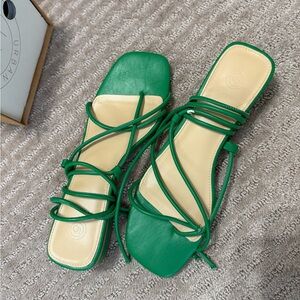 UO Green Strappy Sandals